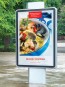 Photo of the durable frontlit scrim banner finished product on display