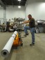 Raising some paper with the media roll lifter